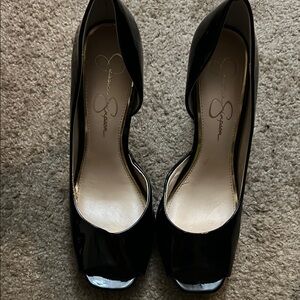 Jessica Simpson Black Peep Toe Heels
